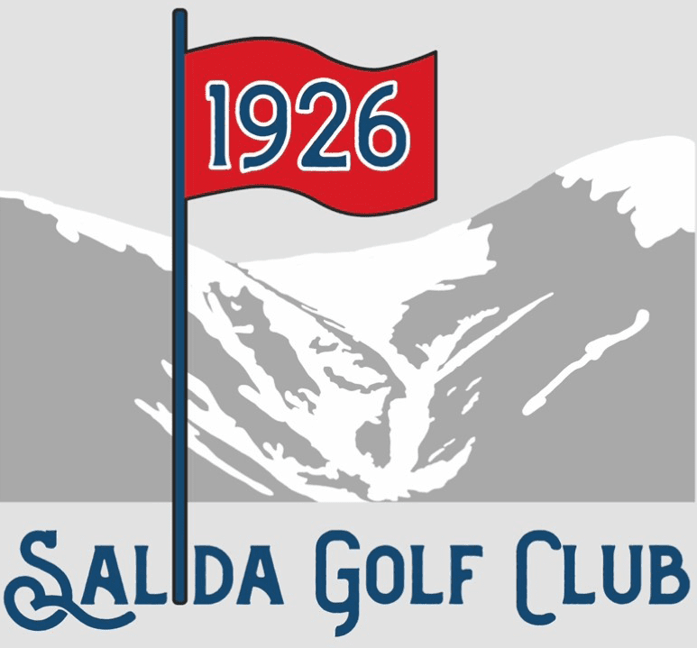 Salida Golf Club Logo 1926 flag and mountains in backdrop