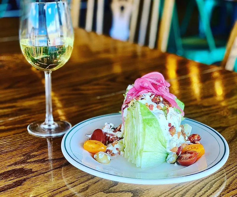 The Golf Cabin salad with bleu cheese and pickled onions