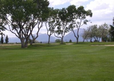 Hole 6 with Views of the Collegiate Peaks Mountain Range from the Salida Golf Course Colorado - Best views and most affordable golf in the High Colorado Rockies